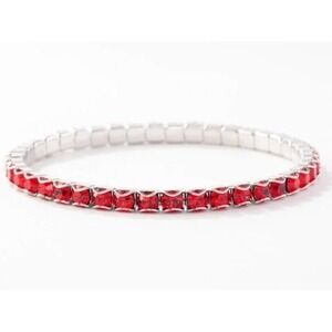 Touchstone Crystal July Birthstone Stretch‎ Bracelet Indian Siam Red Crystal
